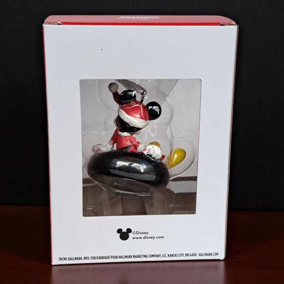 Disney Hallmark Christmas tree ornament Mickey Mouse on a tire red Santa suit - Picture 4 of 6